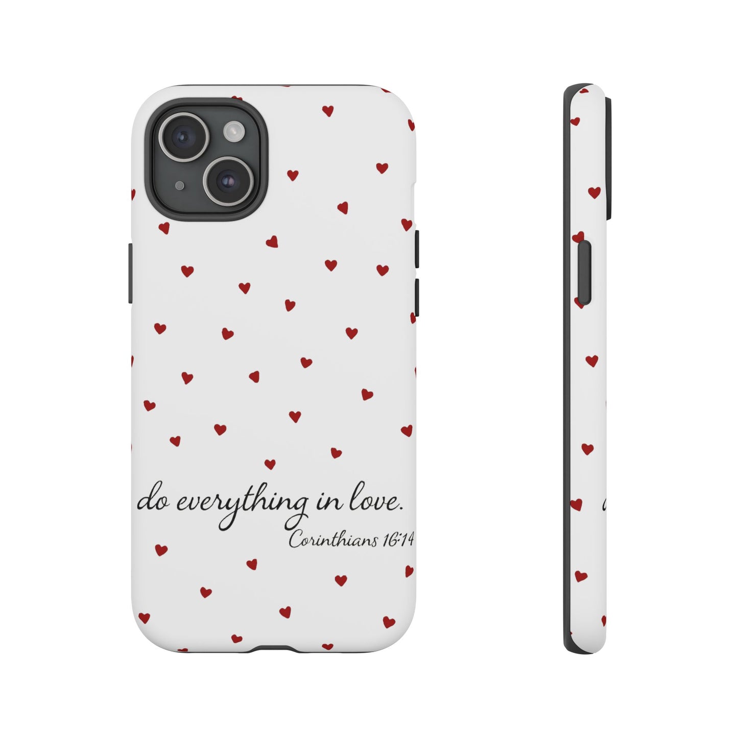 Phone Case with Heart Design, Inspirational Gift, Valentine's Day, Faith-Based Accessories, Everyday Use