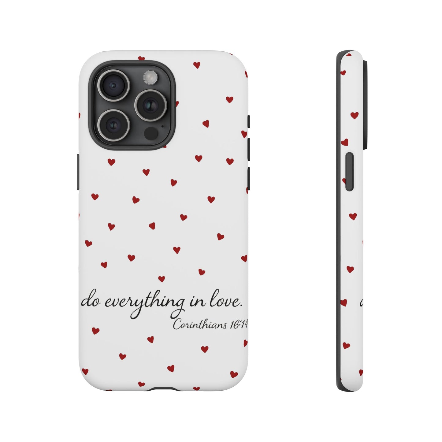 Phone Case with Heart Design, Inspirational Gift, Valentine's Day, Faith-Based Accessories, Everyday Use