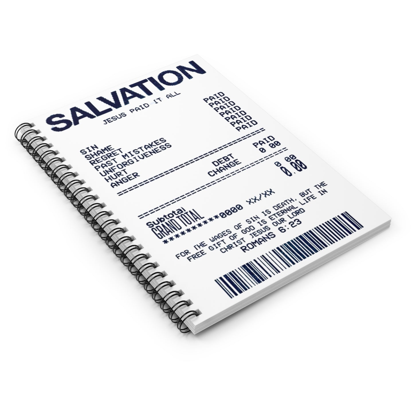 Inspirational Spiral Notebook - Salvation Theme, Journal, Gift, Christian, Faith, Uplifting Writing