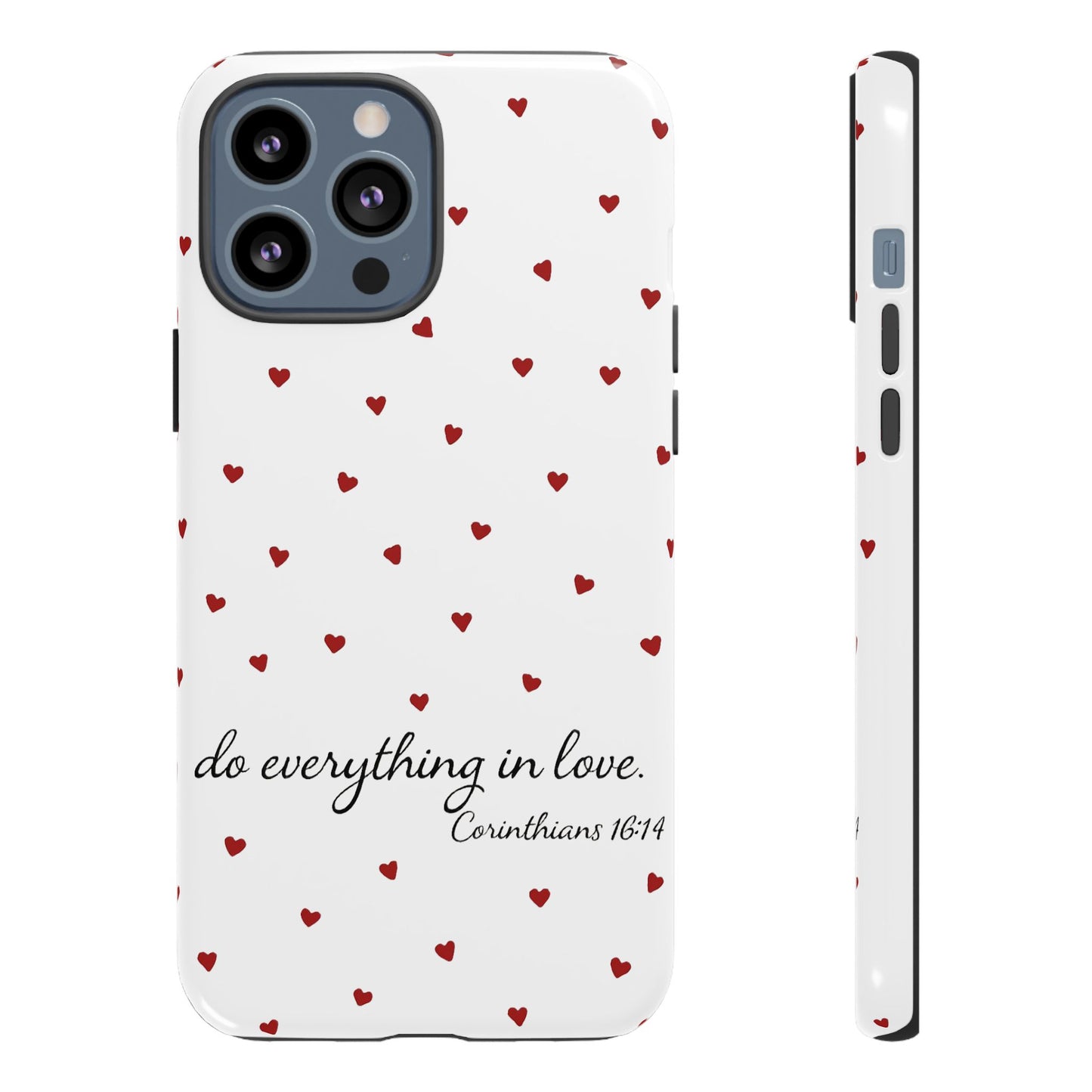 Phone Case with Heart Design, Inspirational Gift, Valentine's Day, Faith-Based Accessories, Everyday Use