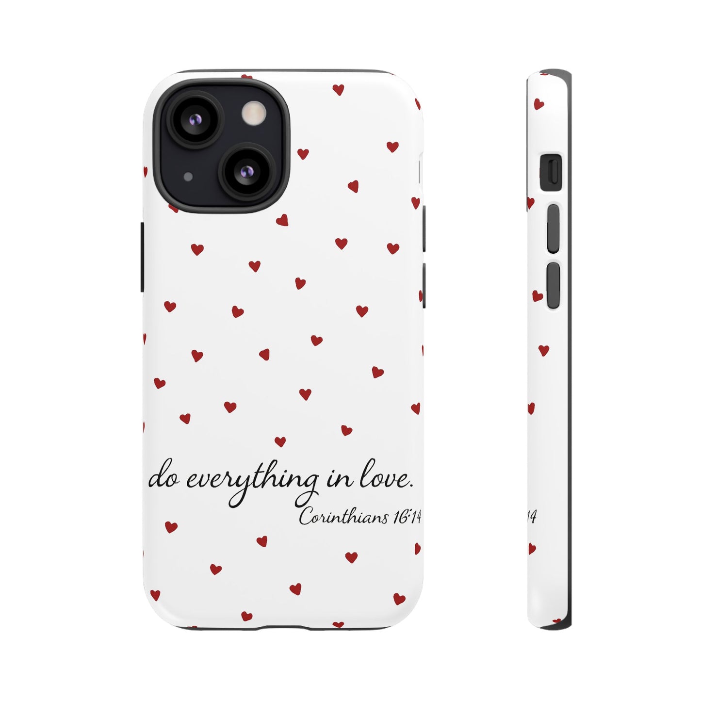 Phone Case with Heart Design, Inspirational Gift, Valentine's Day, Faith-Based Accessories, Everyday Use