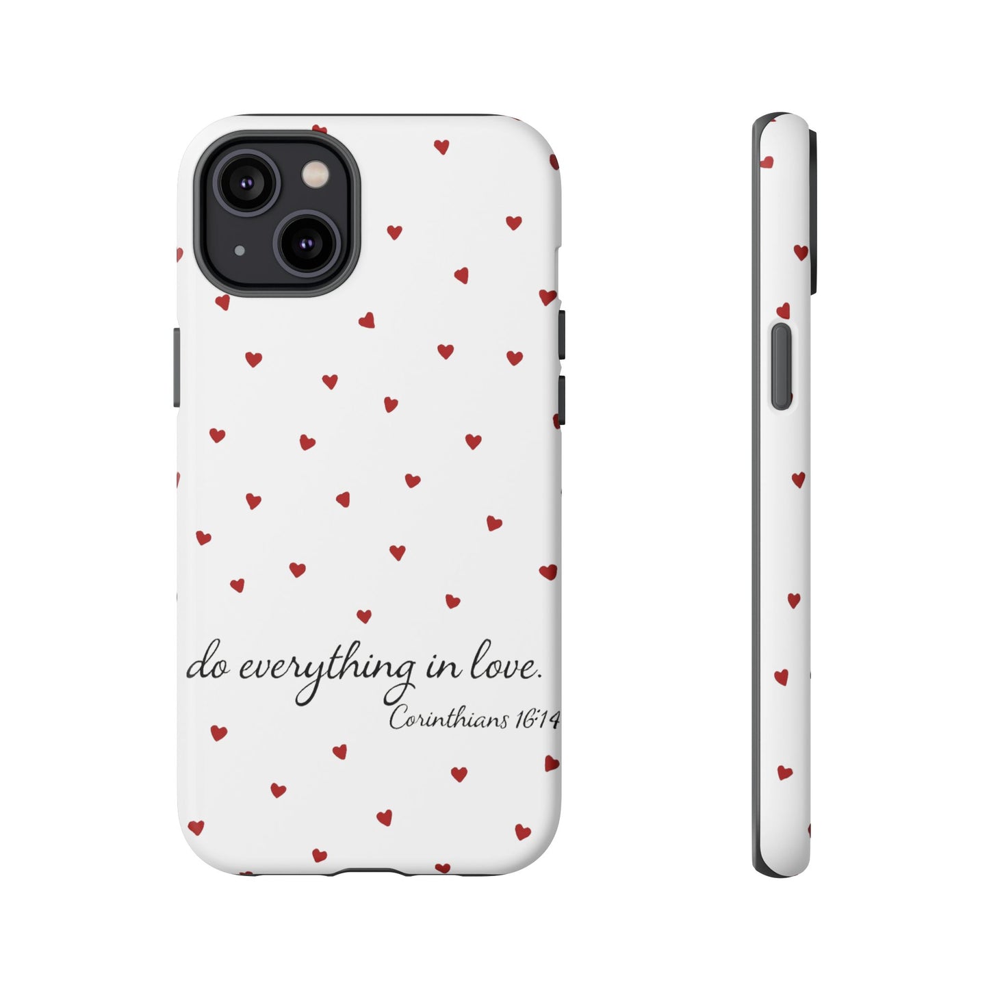 Phone Case with Heart Design, Inspirational Gift, Valentine's Day, Faith-Based Accessories, Everyday Use