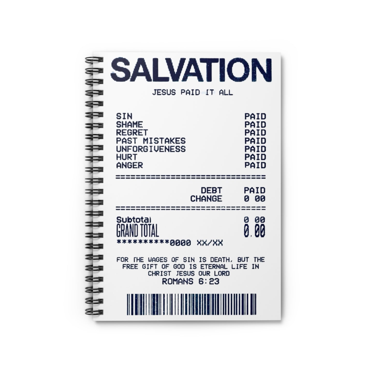 Inspirational Spiral Notebook - Salvation Theme, Journal, Gift, Christian, Faith, Uplifting Writing