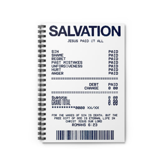 Inspirational Spiral Notebook - Salvation Theme, Journal, Gift, Christian, Faith, Uplifting Writing