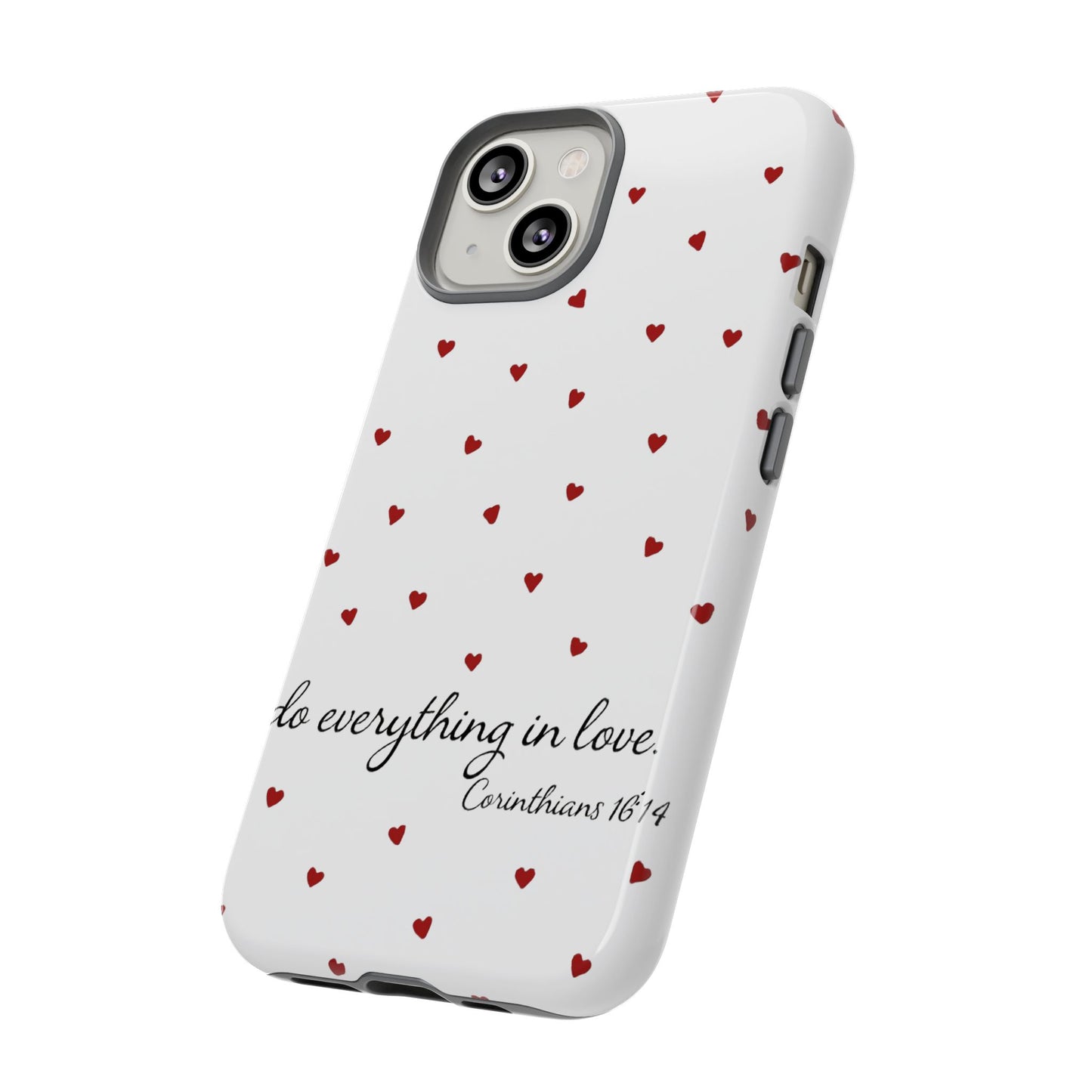 Phone Case with Heart Design, Inspirational Gift, Valentine's Day, Faith-Based Accessories, Everyday Use