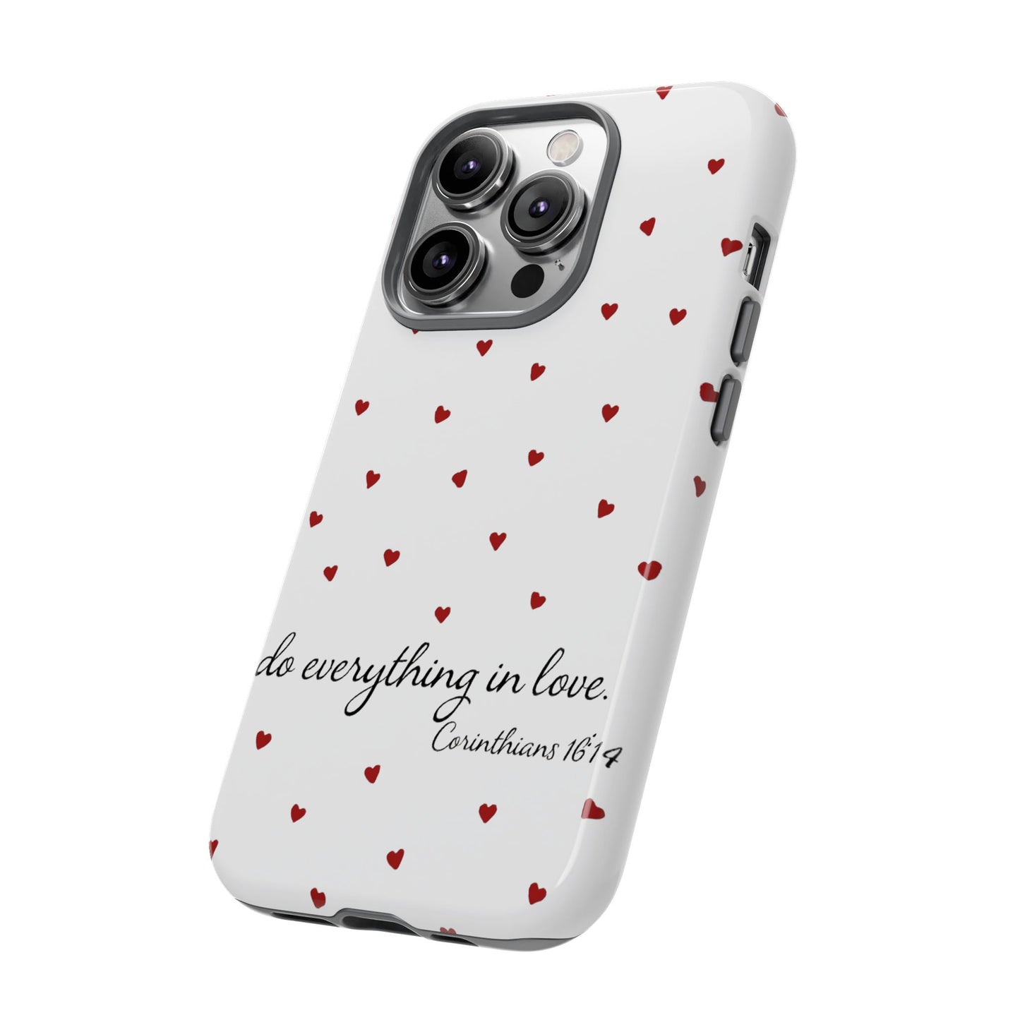 Phone Case with Heart Design, Inspirational Gift, Valentine's Day, Faith-Based Accessories, Everyday Use