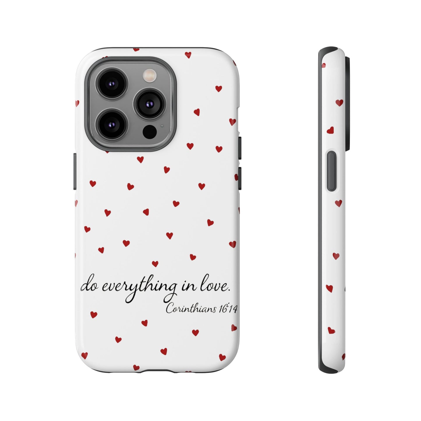 Phone Case with Heart Design, Inspirational Gift, Valentine's Day, Faith-Based Accessories, Everyday Use