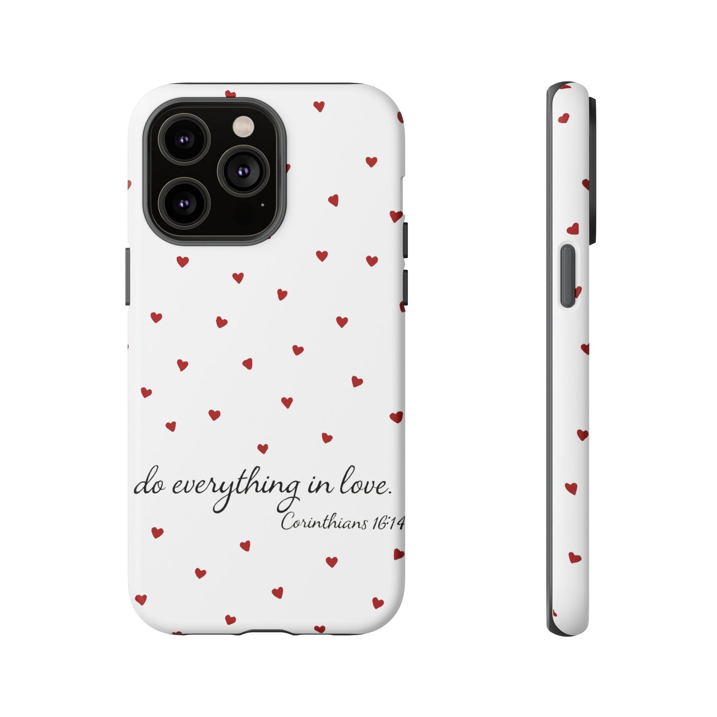 Phone Case with Heart Design, Inspirational Gift, Valentine's Day, Faith-Based Accessories, Everyday Use