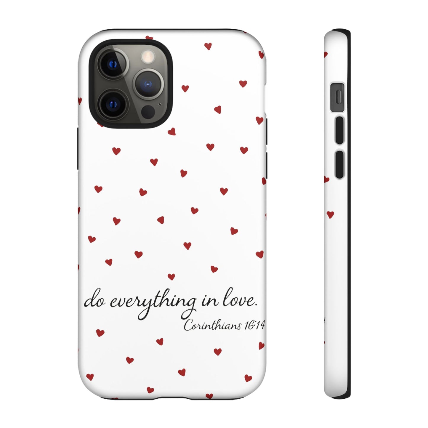 Phone Case with Heart Design, Inspirational Gift, Valentine's Day, Faith-Based Accessories, Everyday Use