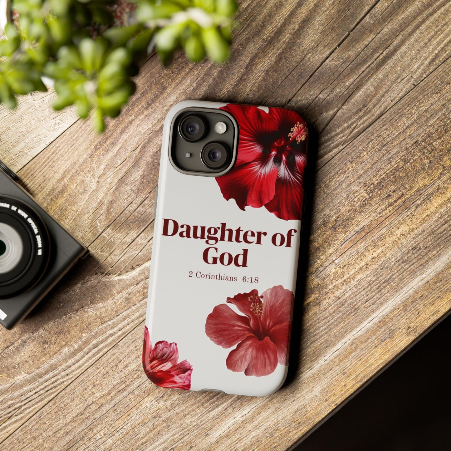 Floral Phone Case for Christian Women | Daughter of God Design | Bible Verse | Gift for Friend, Encouragement, Faith, Inspirational