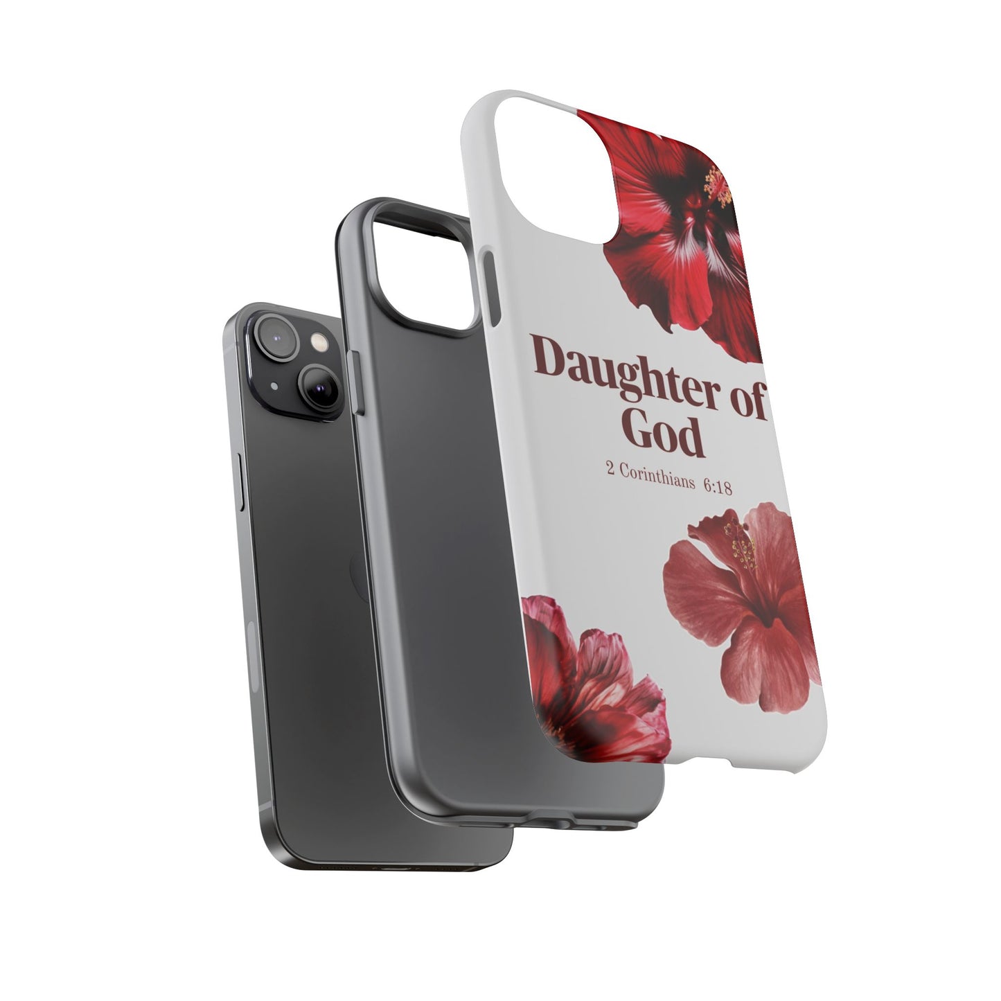 Floral Phone Case for Christian Women | Daughter of God Design | Bible Verse | Gift for Friend, Encouragement, Faith, Inspirational