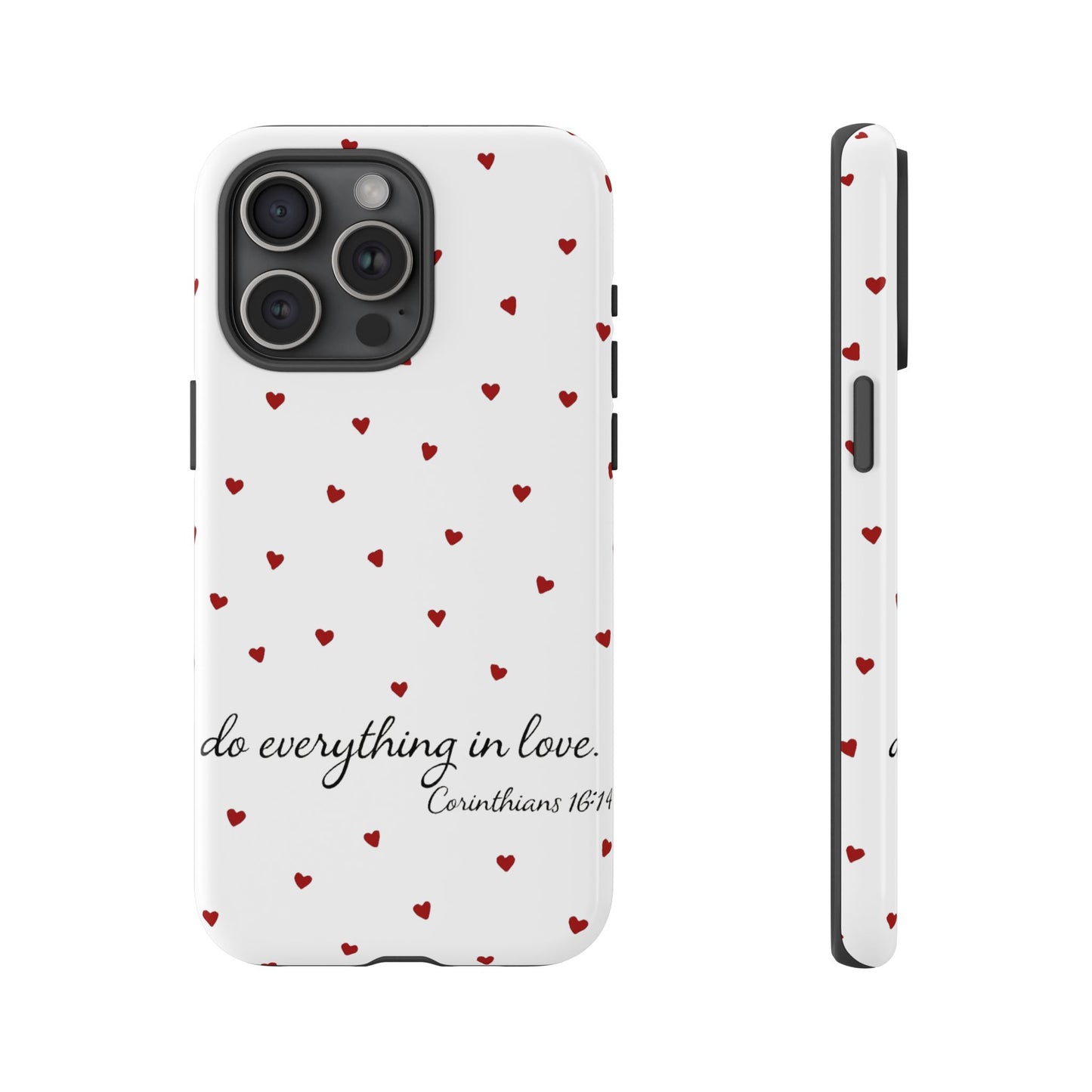 Phone Case with Heart Design, Inspirational Gift, Valentine's Day, Faith-Based Accessories, Everyday Use