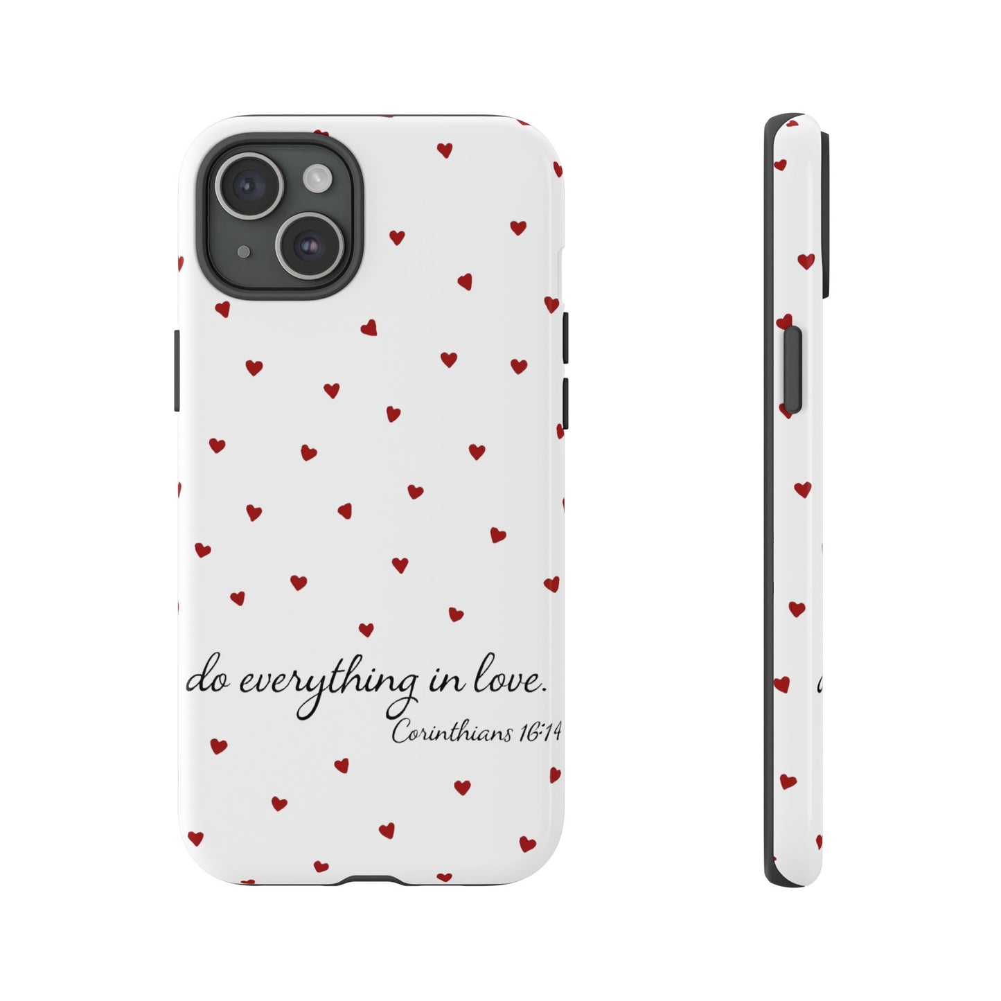 Phone Case with Heart Design, Inspirational Gift, Valentine's Day, Faith-Based Accessories, Everyday Use