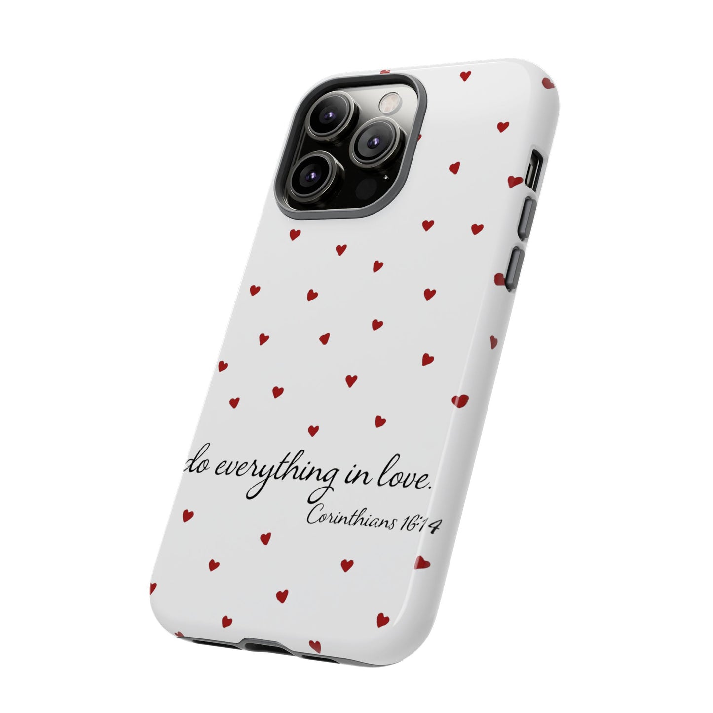 Phone Case with Heart Design, Inspirational Gift, Valentine's Day, Faith-Based Accessories, Everyday Use