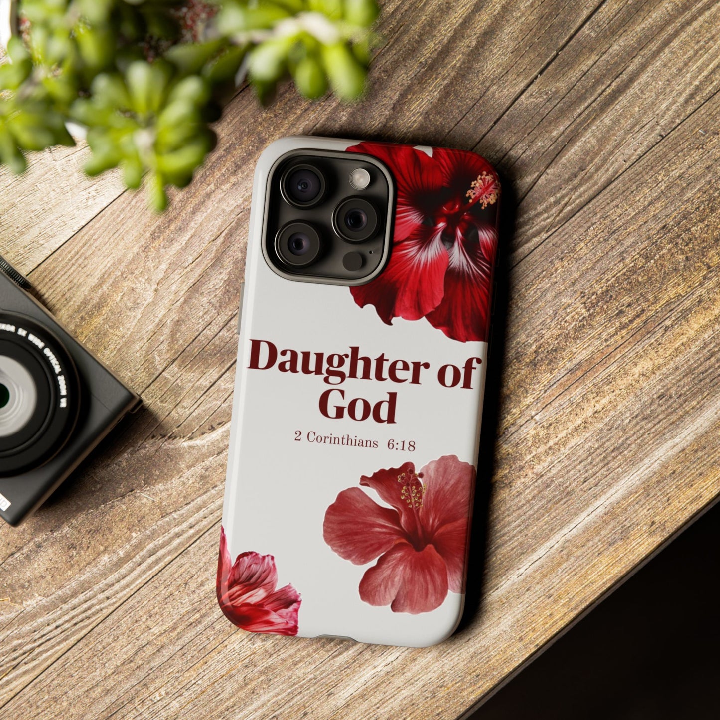 Floral Phone Case for Christian Women | Daughter of God Design | Bible Verse | Gift for Friend, Encouragement, Faith, Inspirational