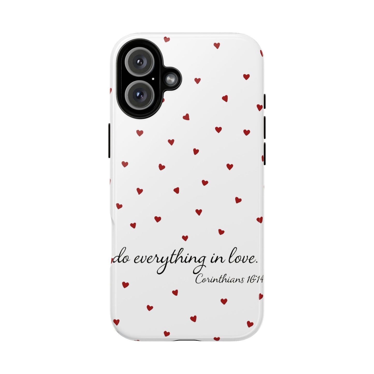 Phone Case with Heart Design, Inspirational Gift, Valentine's Day, Faith-Based Accessories, Everyday Use
