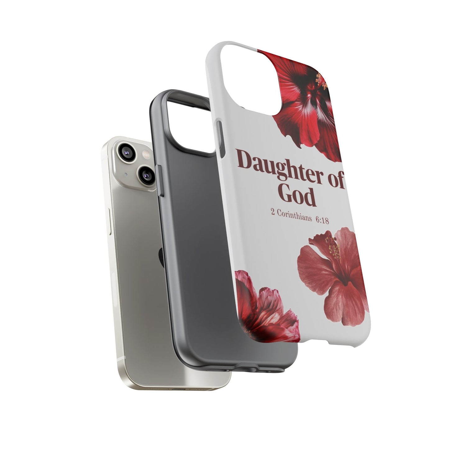 Floral Phone Case for Christian Women | Daughter of God Design | Bible Verse | Gift for Friend, Encouragement, Faith, Inspirational