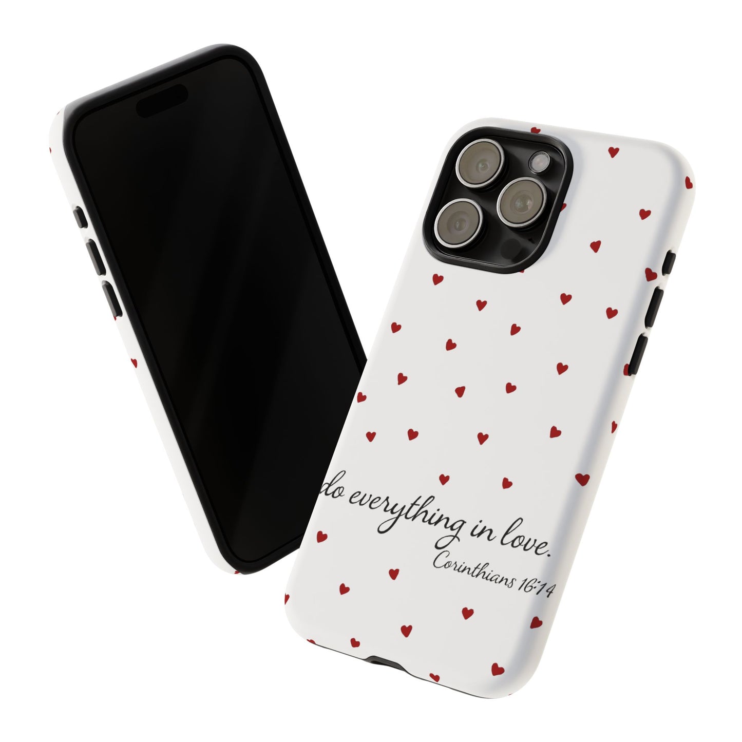 Phone Case with Heart Design, Inspirational Gift, Valentine's Day, Faith-Based Accessories, Everyday Use