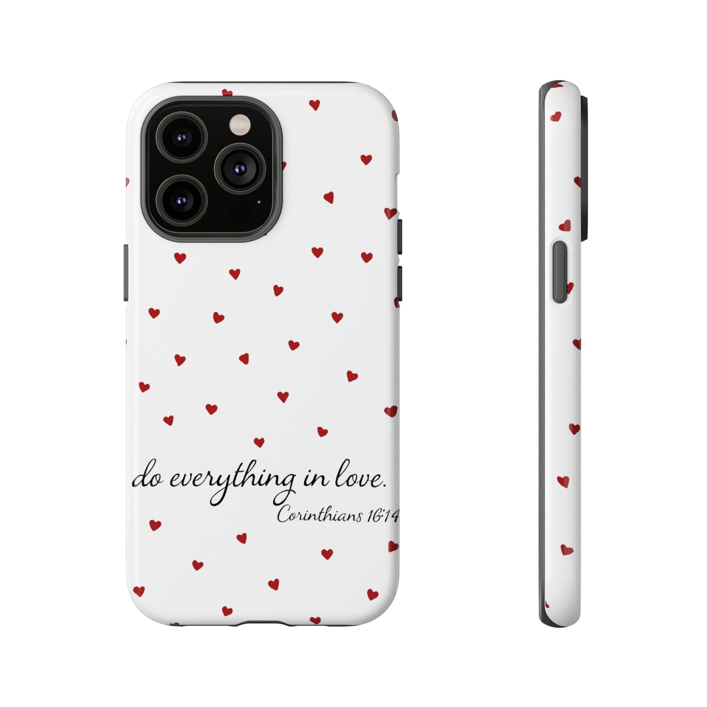 Phone Case with Heart Design, Inspirational Gift, Valentine's Day, Faith-Based Accessories, Everyday Use
