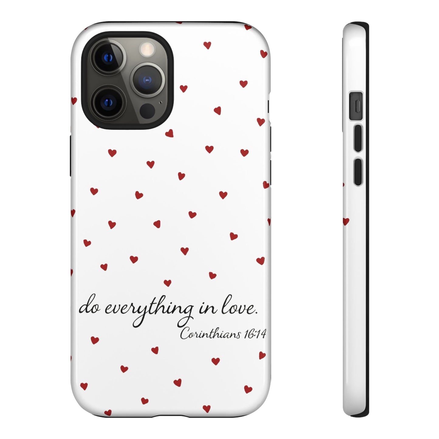 Phone Case with Heart Design, Inspirational Gift, Valentine's Day, Faith-Based Accessories, Everyday Use
