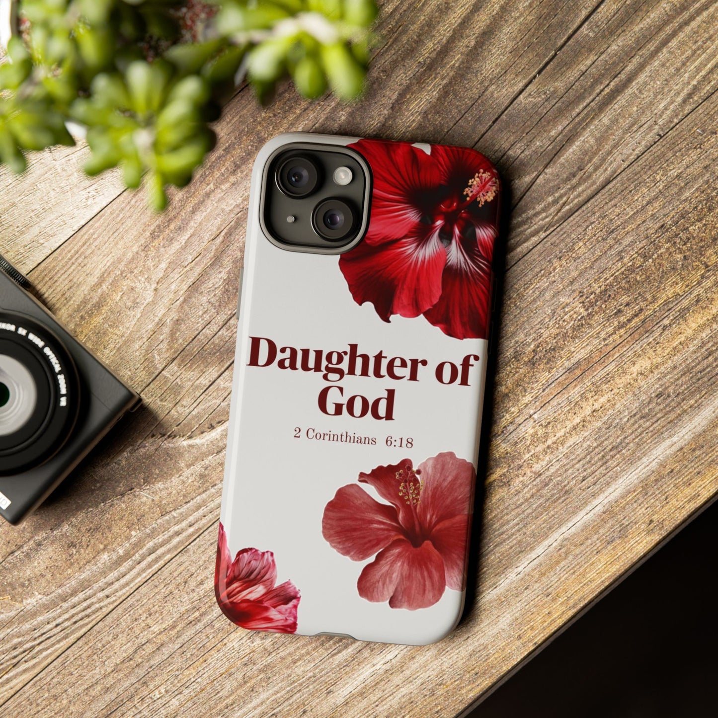 Floral Phone Case for Christian Women | Daughter of God Design | Bible Verse | Gift for Friend, Encouragement, Faith, Inspirational