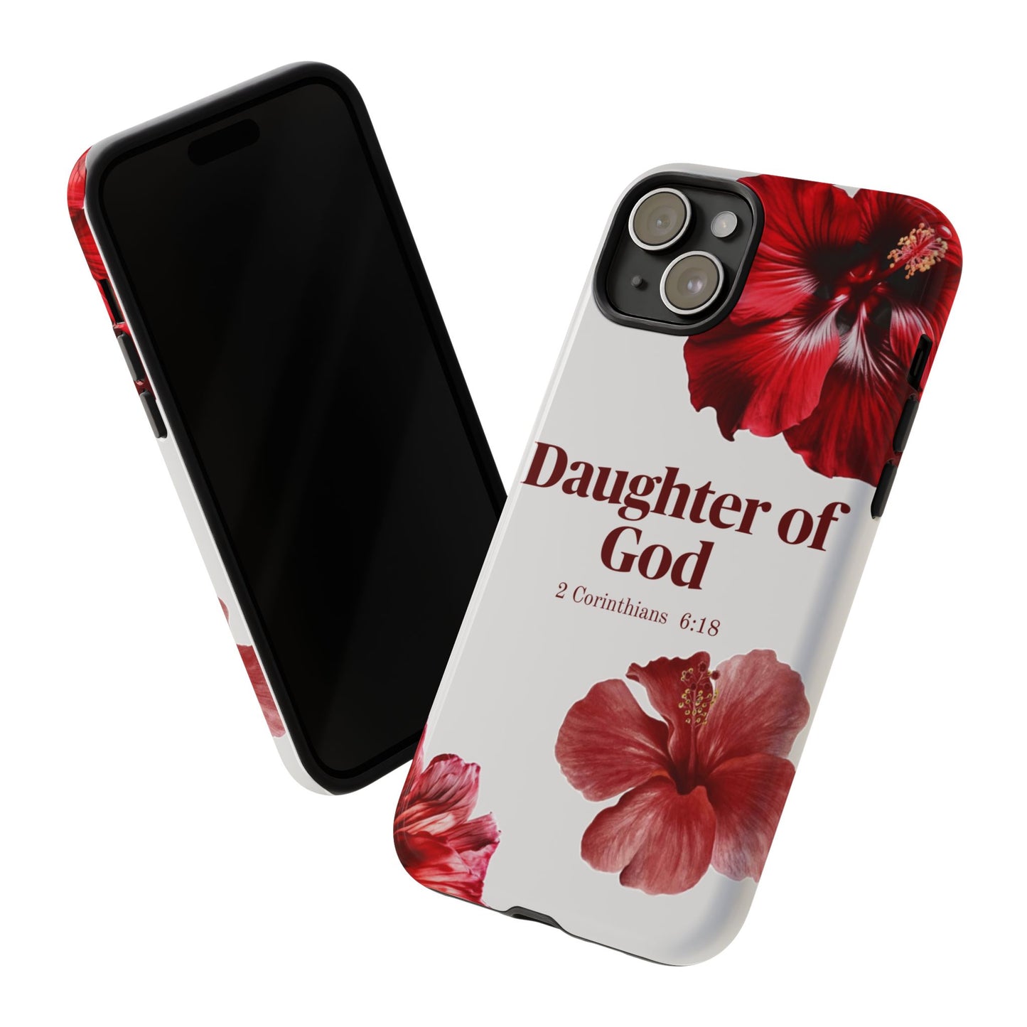 Floral Phone Case for Christian Women | Daughter of God Design | Bible Verse | Gift for Friend, Encouragement, Faith, Inspirational