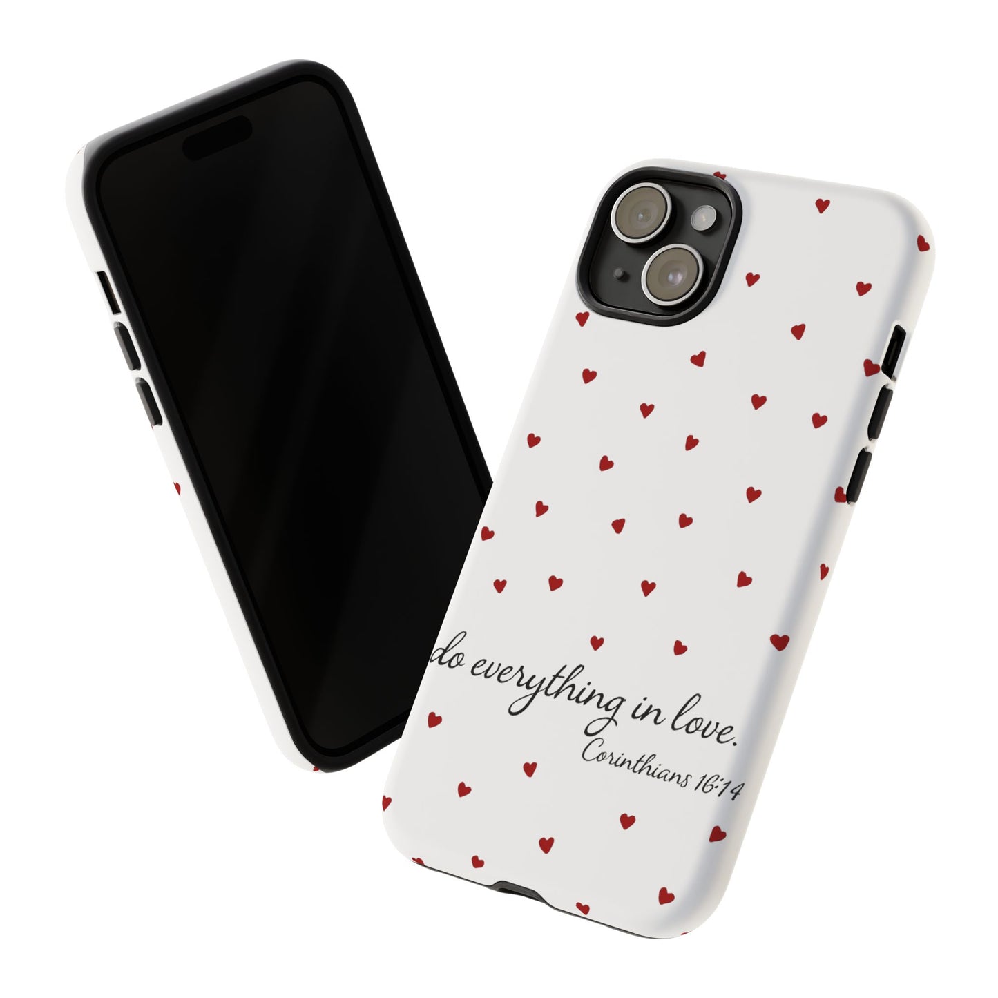 Phone Case with Heart Design, Inspirational Gift, Valentine's Day, Faith-Based Accessories, Everyday Use