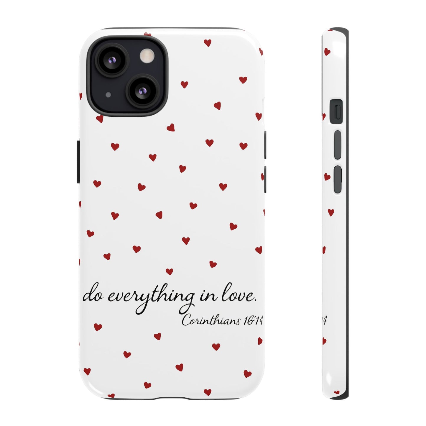 Phone Case with Heart Design, Inspirational Gift, Valentine's Day, Faith-Based Accessories, Everyday Use