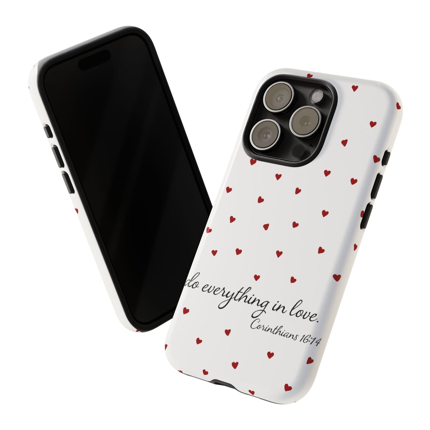 Phone Case with Heart Design, Inspirational Gift, Valentine's Day, Faith-Based Accessories, Everyday Use