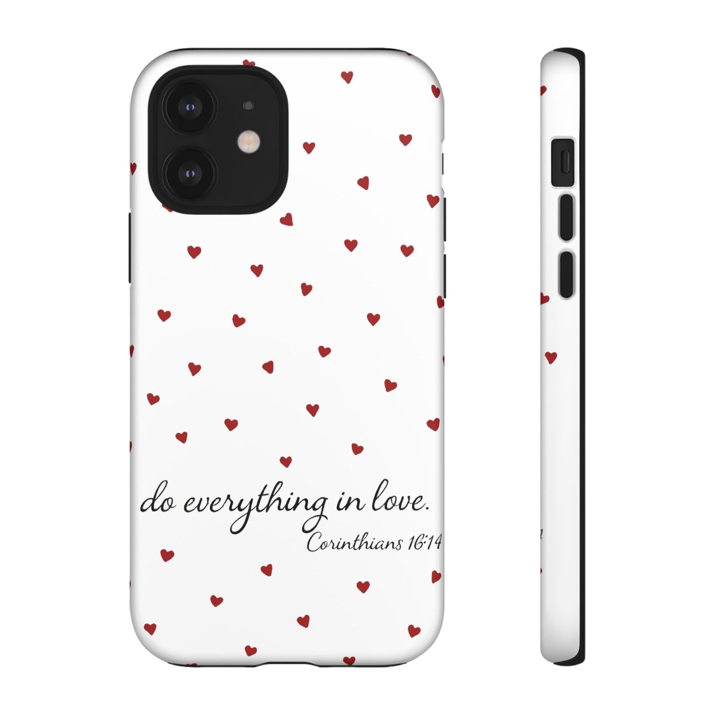 Phone Case with Heart Design, Inspirational Gift, Valentine's Day, Faith-Based Accessories, Everyday Use