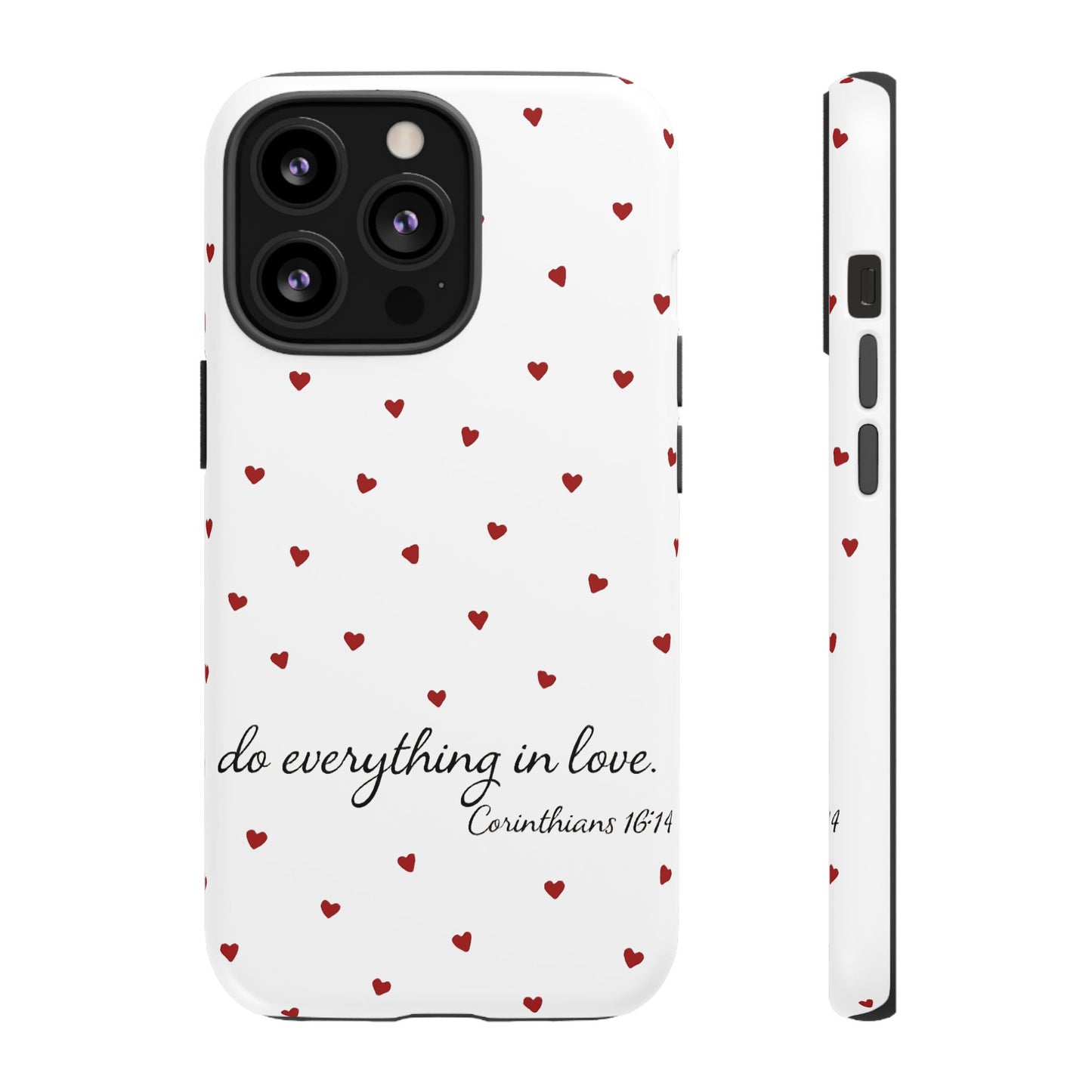 Phone Case with Heart Design, Inspirational Gift, Valentine's Day, Faith-Based Accessories, Everyday Use
