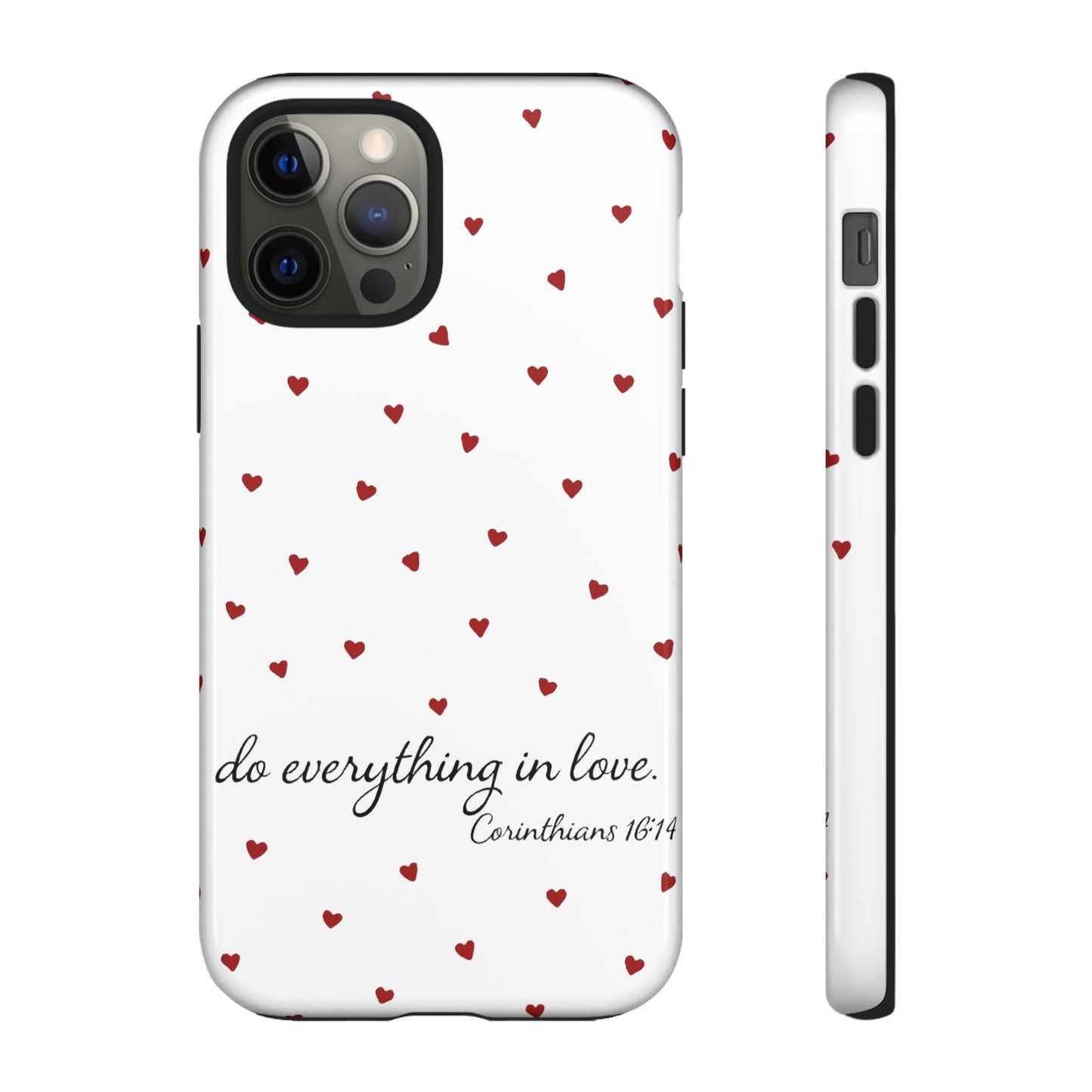 Phone Case with Heart Design, Inspirational Gift, Valentine's Day, Faith-Based Accessories, Everyday Use