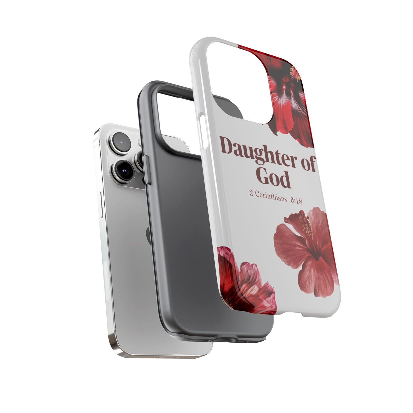 Floral Phone Case for Christian Women | Daughter of God Design | Bible Verse | Gift for Friend, Encouragement, Faith, Inspirational