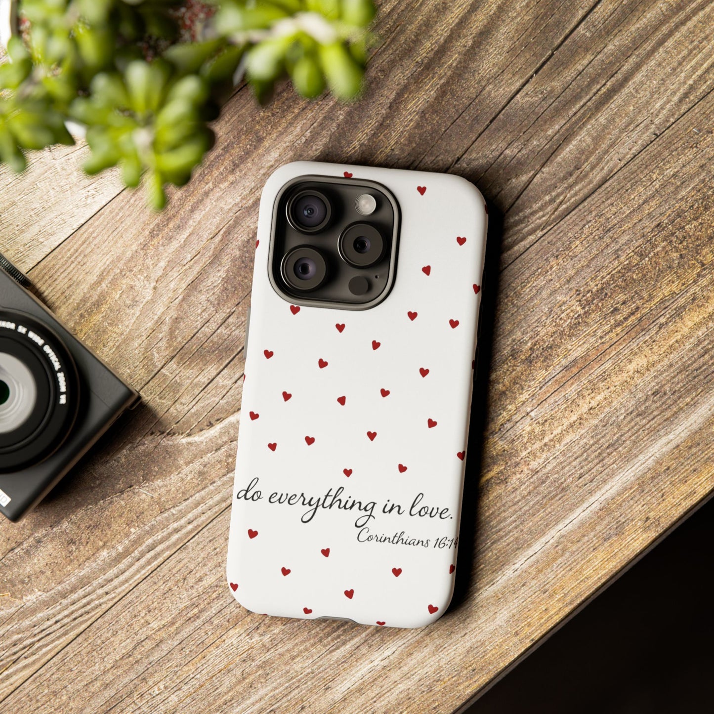 Phone Case with Heart Design, Inspirational Gift, Valentine's Day, Faith-Based Accessories, Everyday Use