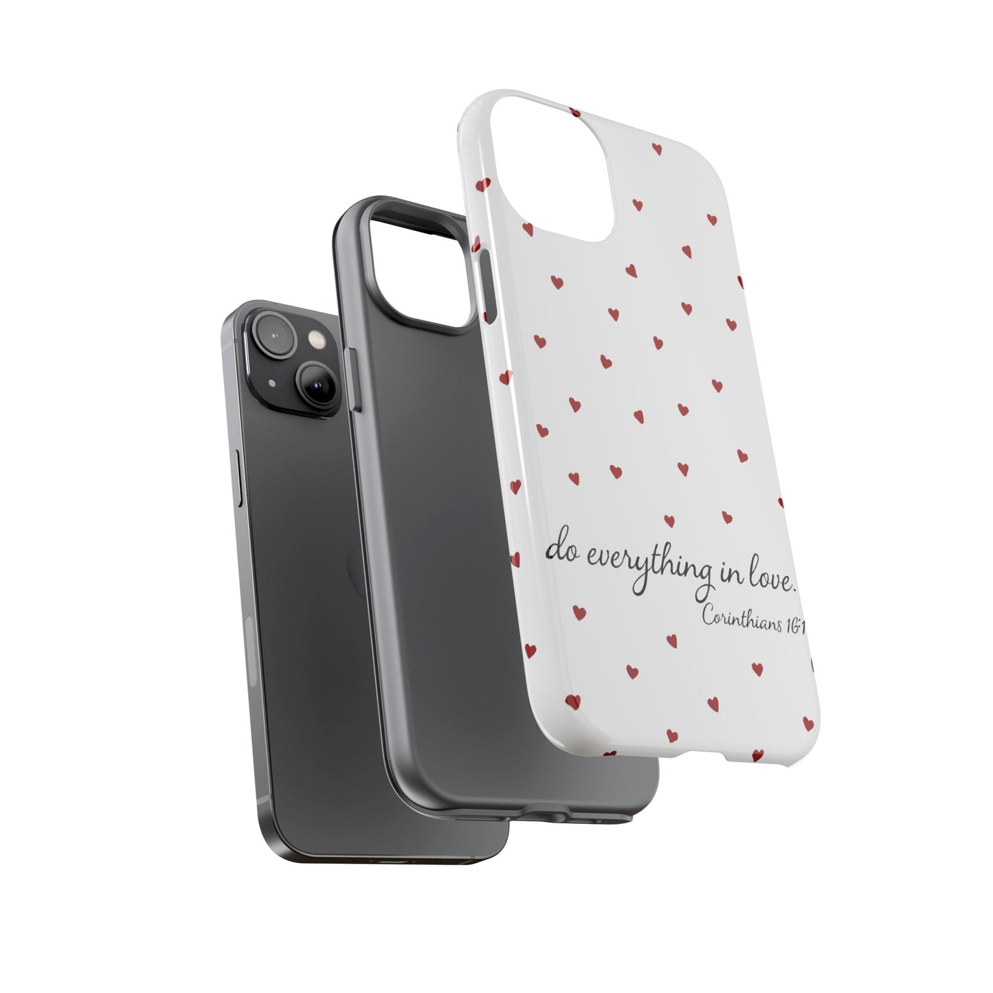 Phone Case with Heart Design, Inspirational Gift, Valentine's Day, Faith-Based Accessories, Everyday Use