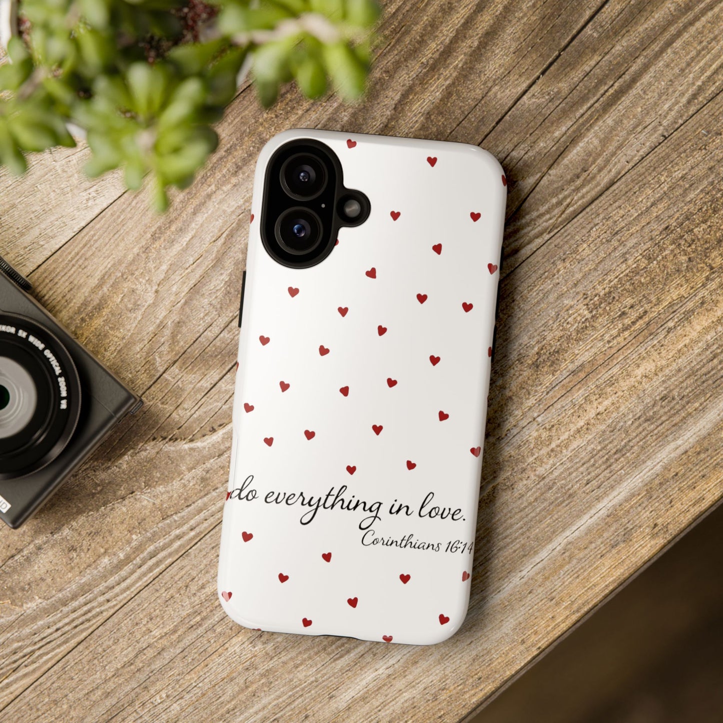 Phone Case with Heart Design, Inspirational Gift, Valentine's Day, Faith-Based Accessories, Everyday Use