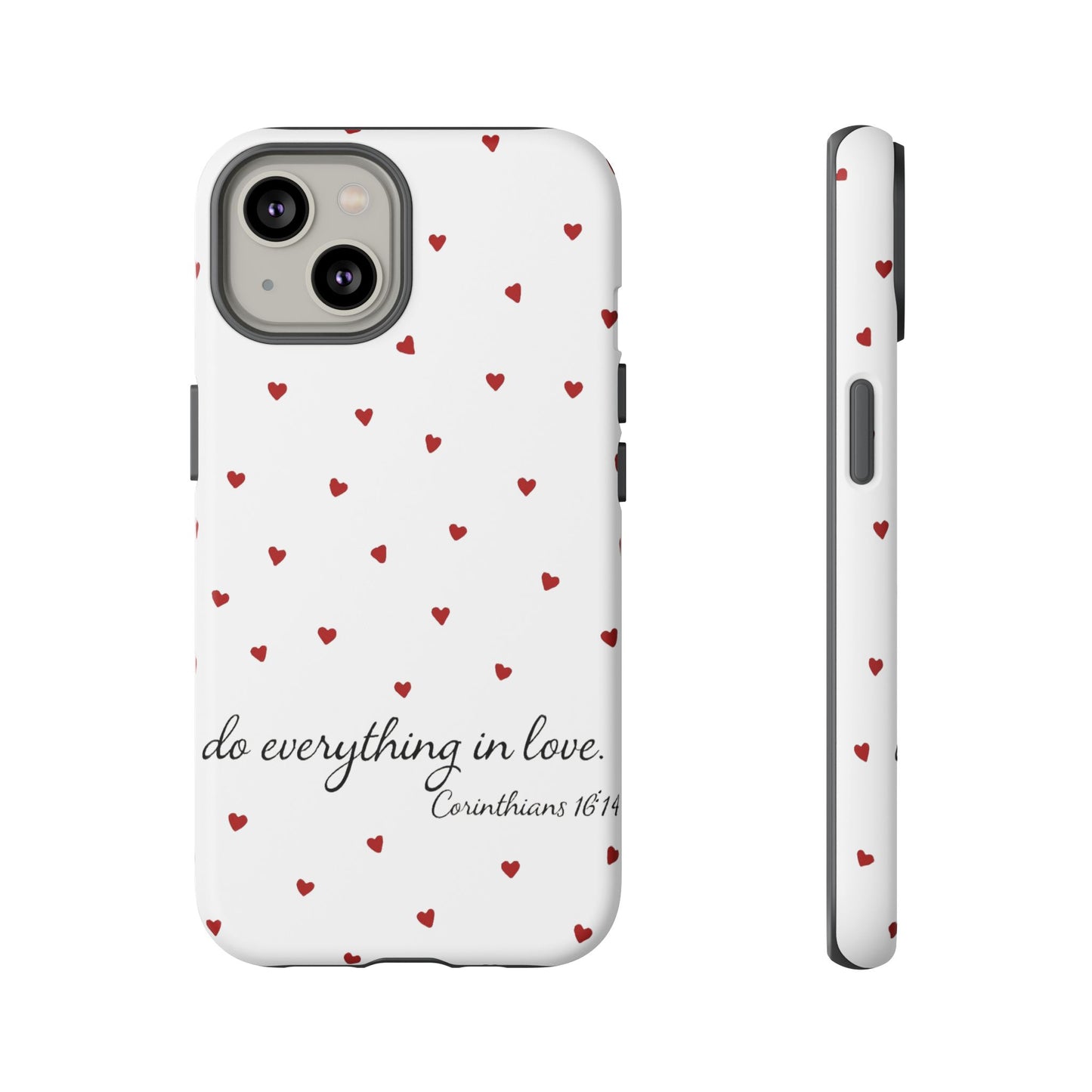 Phone Case with Heart Design, Inspirational Gift, Valentine's Day, Faith-Based Accessories, Everyday Use