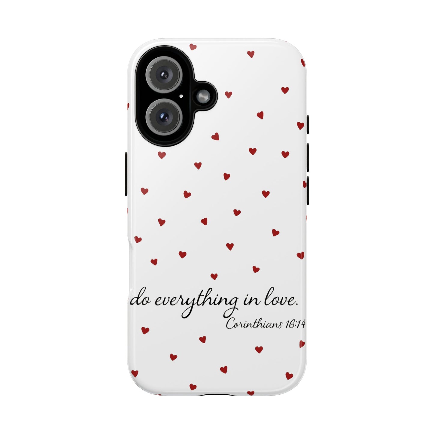 Phone Case with Heart Design, Inspirational Gift, Valentine's Day, Faith-Based Accessories, Everyday Use