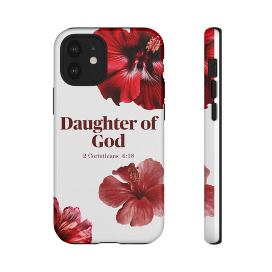 Floral Phone Case for Christian Women | Daughter of God Design | Bible Verse | Gift for Friend, Encouragement, Faith, Inspirational