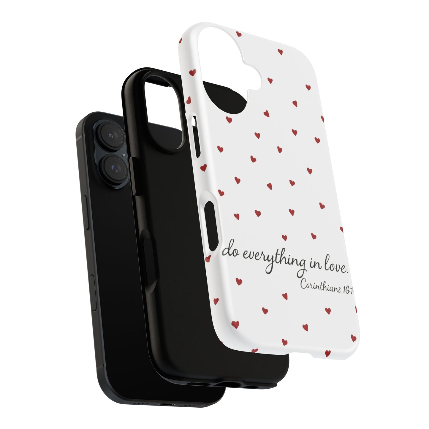 Phone Case with Heart Design, Inspirational Gift, Valentine's Day, Faith-Based Accessories, Everyday Use