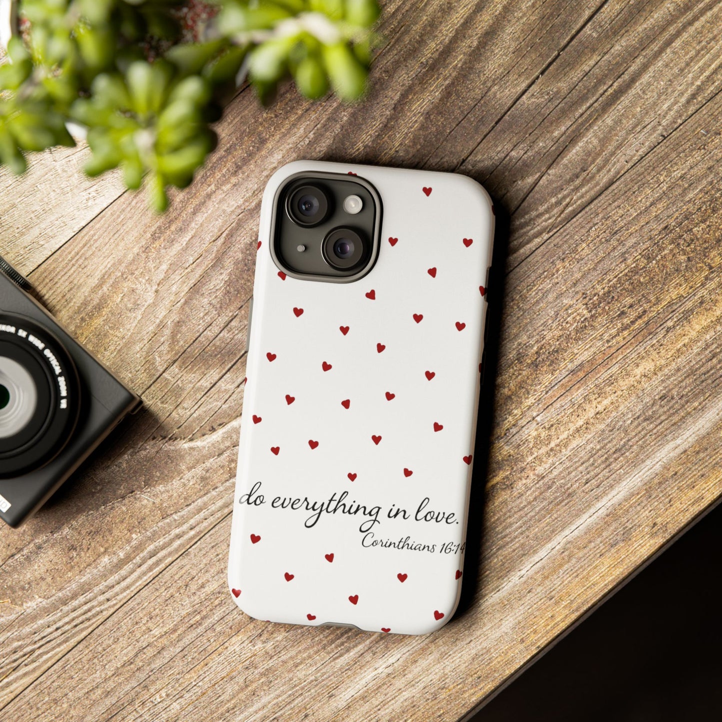 Phone Case with Heart Design, Inspirational Gift, Valentine's Day, Faith-Based Accessories, Everyday Use