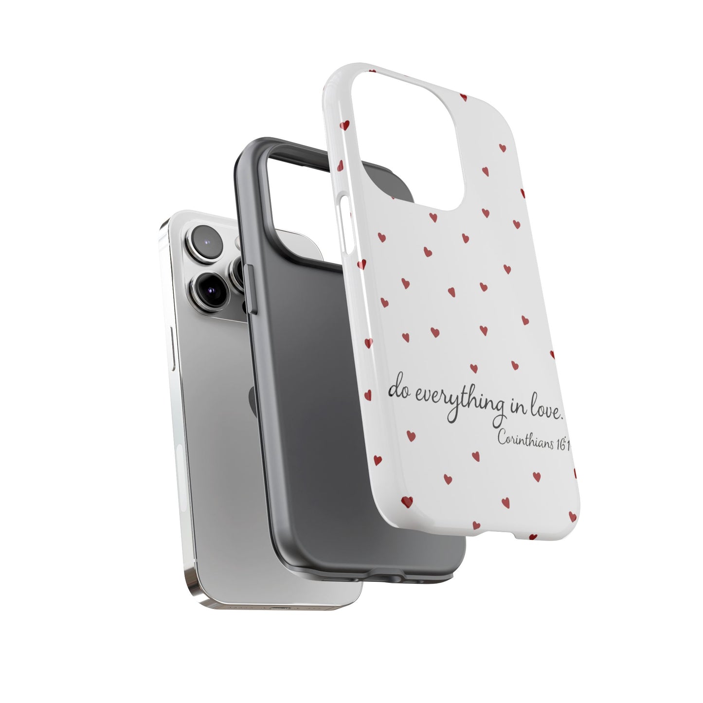 Phone Case with Heart Design, Inspirational Gift, Valentine's Day, Faith-Based Accessories, Everyday Use