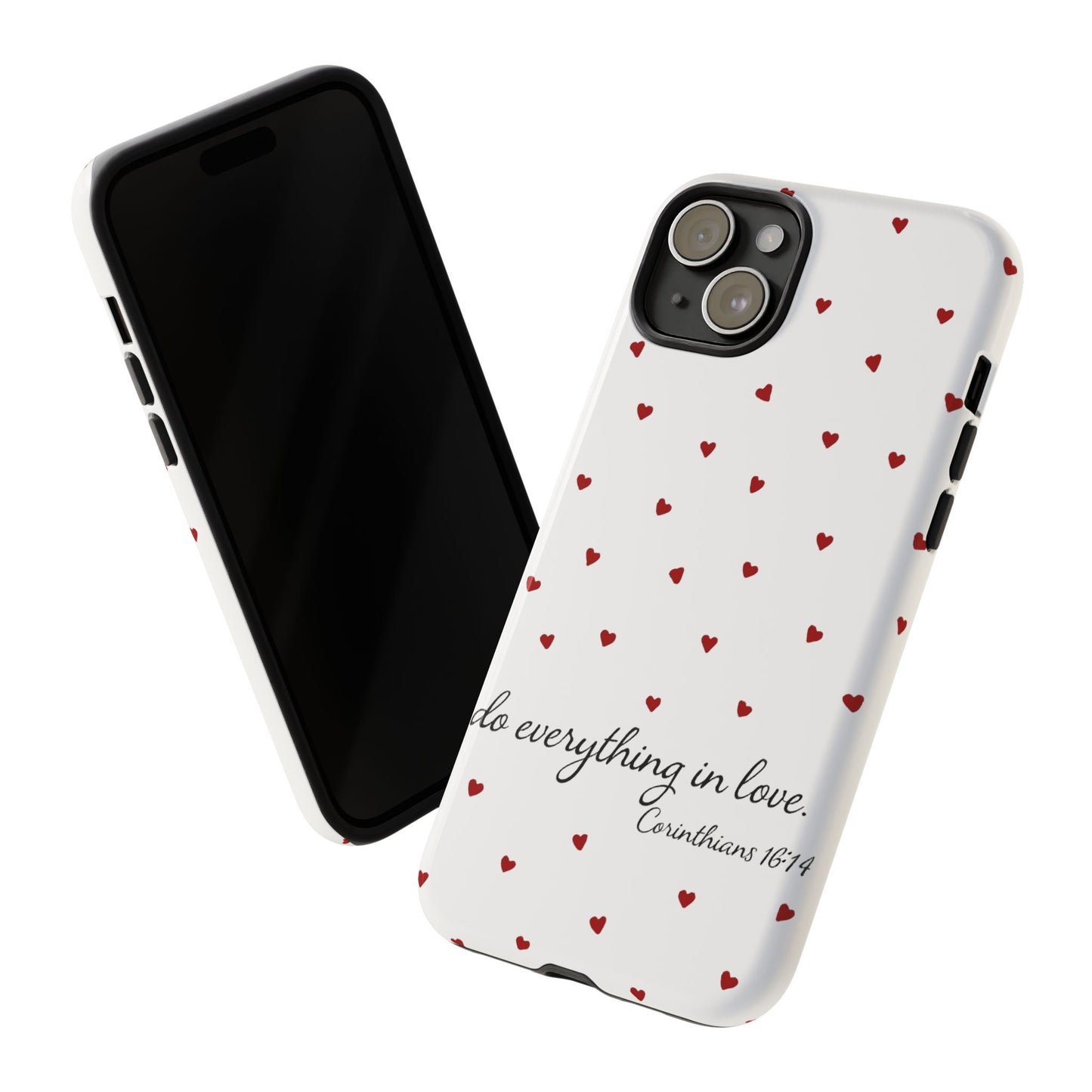 Phone Case with Heart Design, Inspirational Gift, Valentine's Day, Faith-Based Accessories, Everyday Use