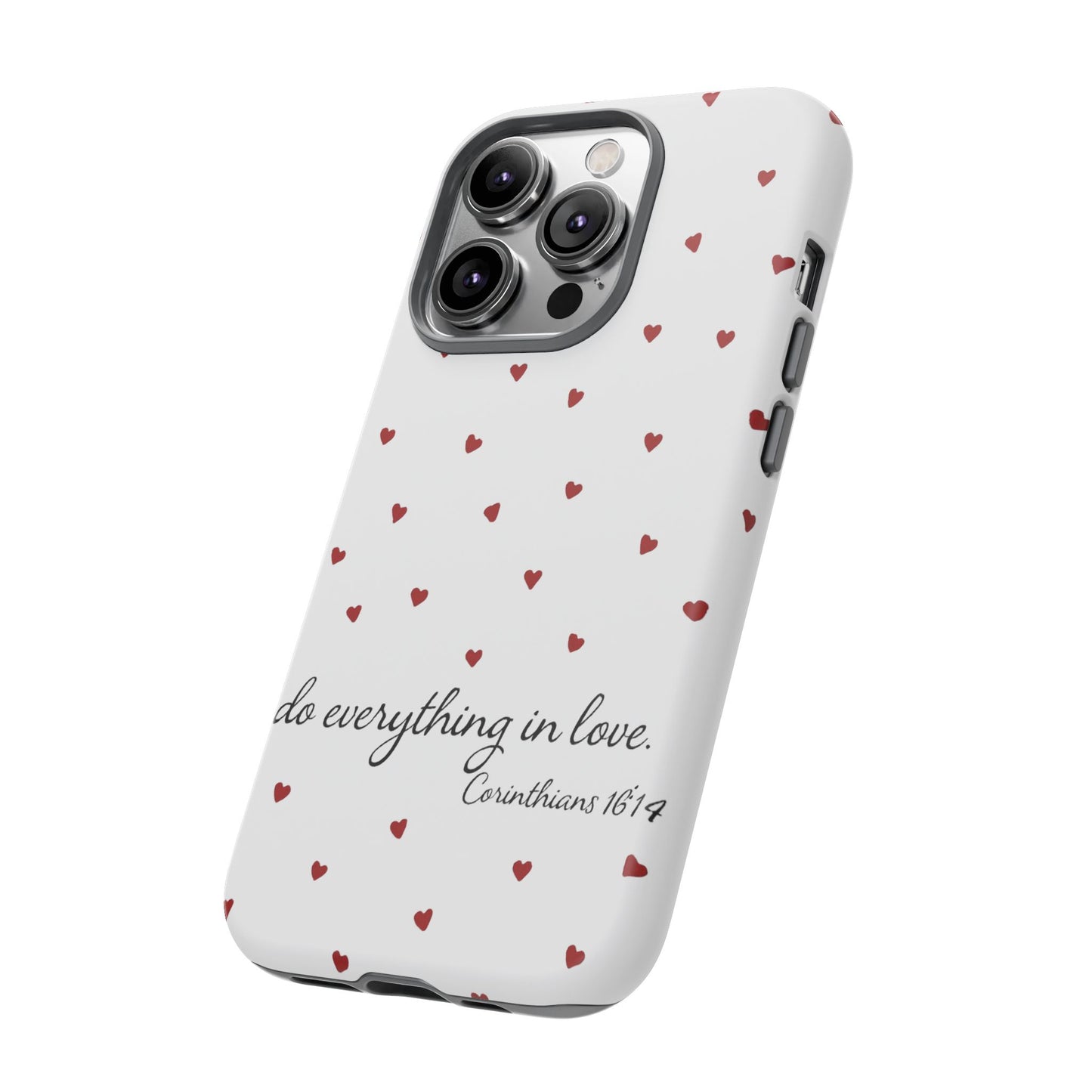 Phone Case with Heart Design, Inspirational Gift, Valentine's Day, Faith-Based Accessories, Everyday Use