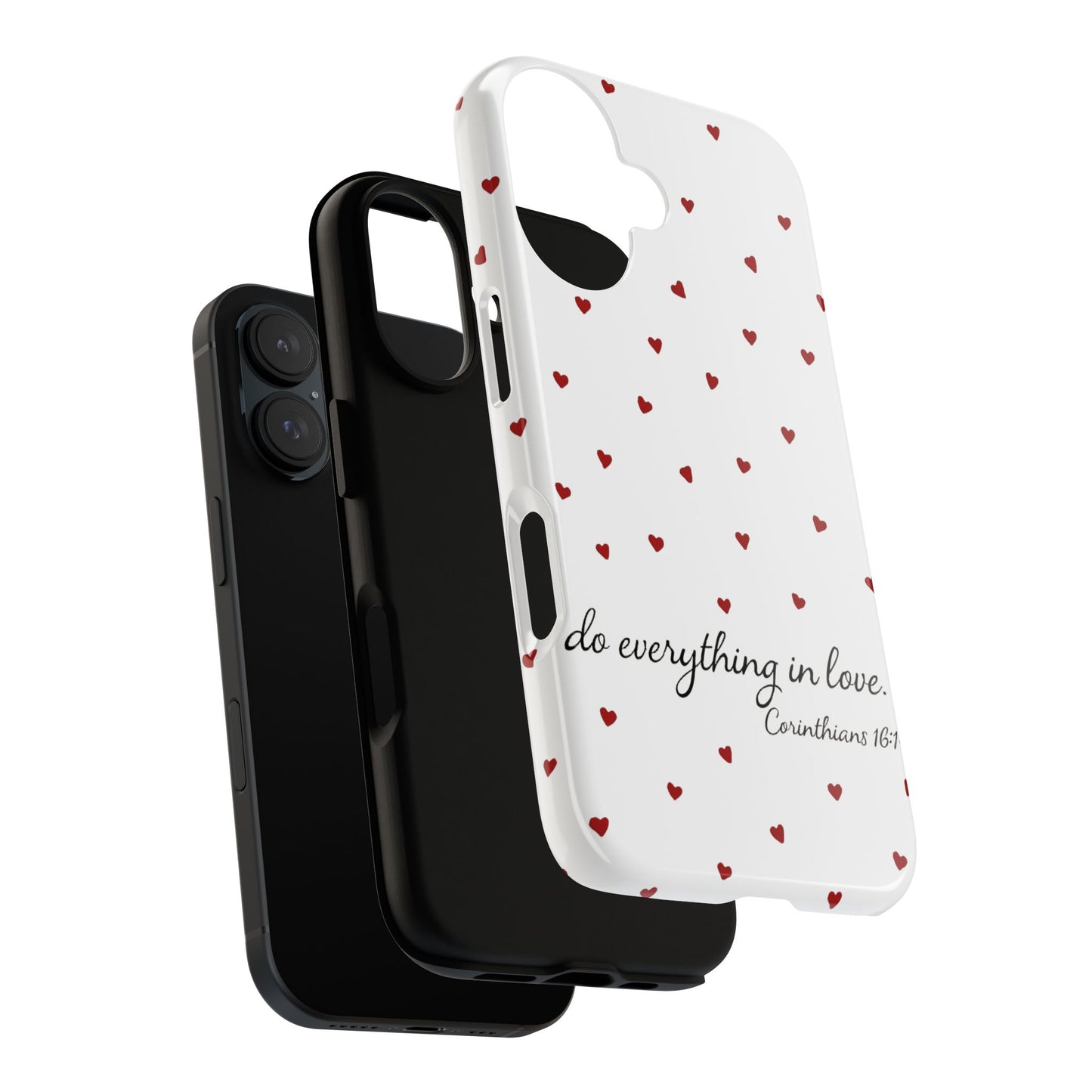 Phone Case with Heart Design, Inspirational Gift, Valentine's Day, Faith-Based Accessories, Everyday Use