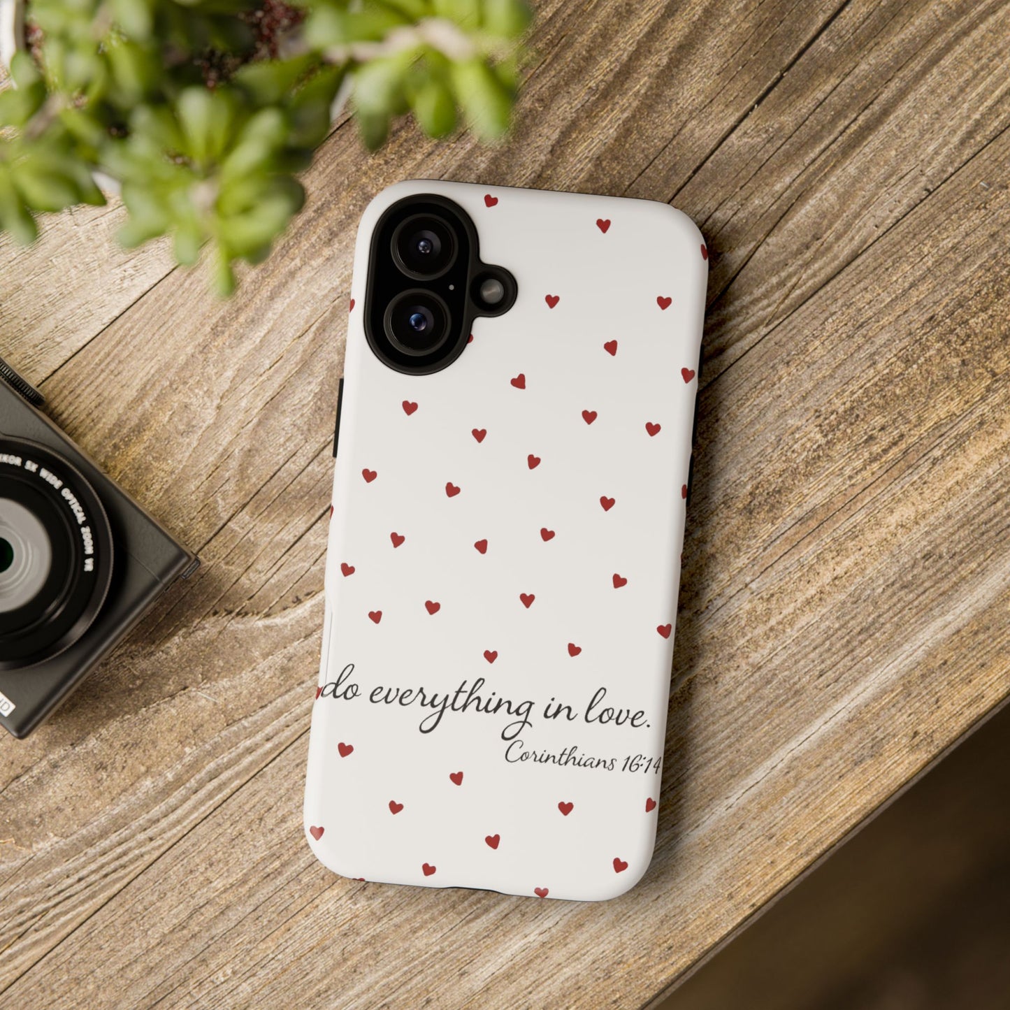 Phone Case with Heart Design, Inspirational Gift, Valentine's Day, Faith-Based Accessories, Everyday Use