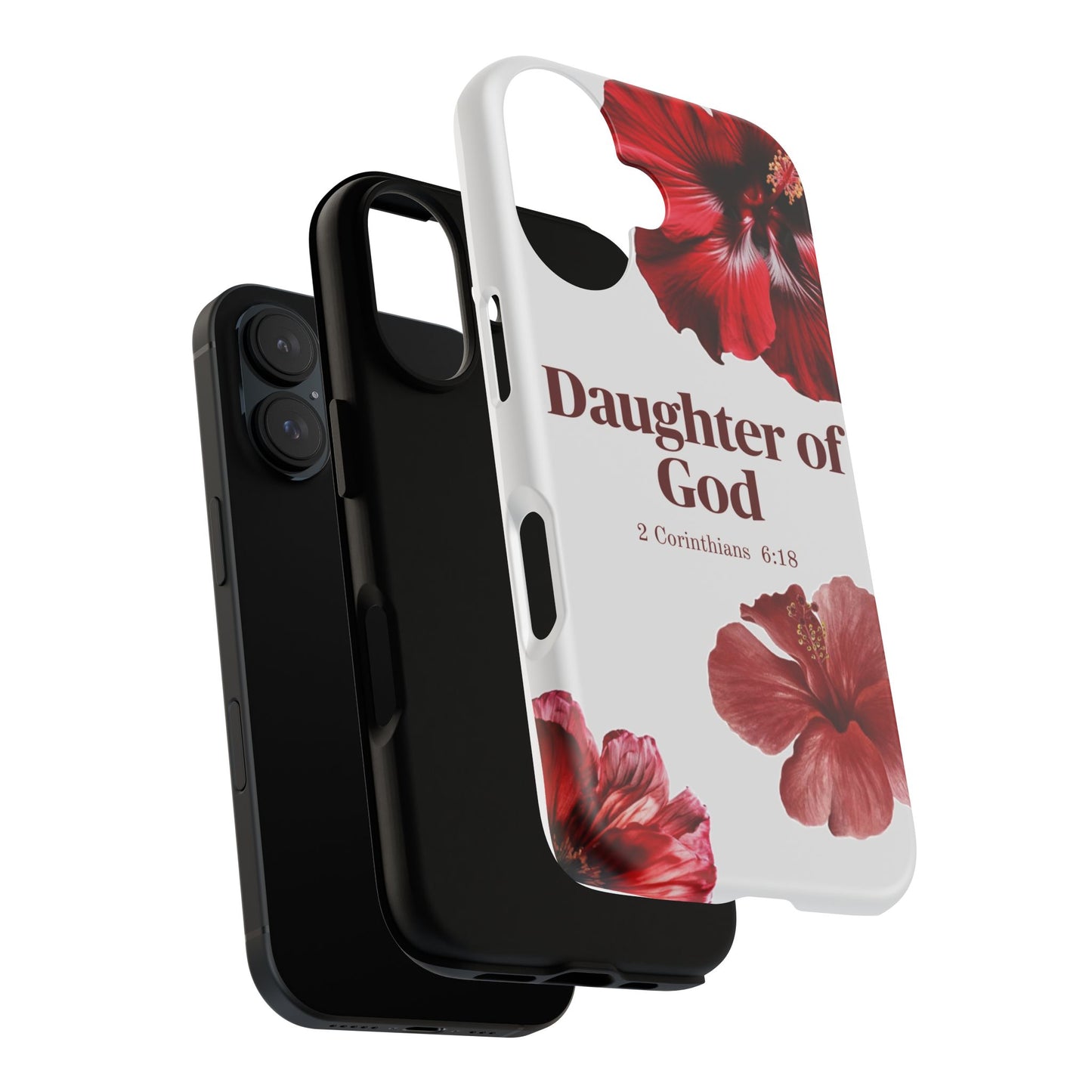 Floral Phone Case for Christian Women | Daughter of God Design | Bible Verse | Gift for Friend, Encouragement, Faith, Inspirational