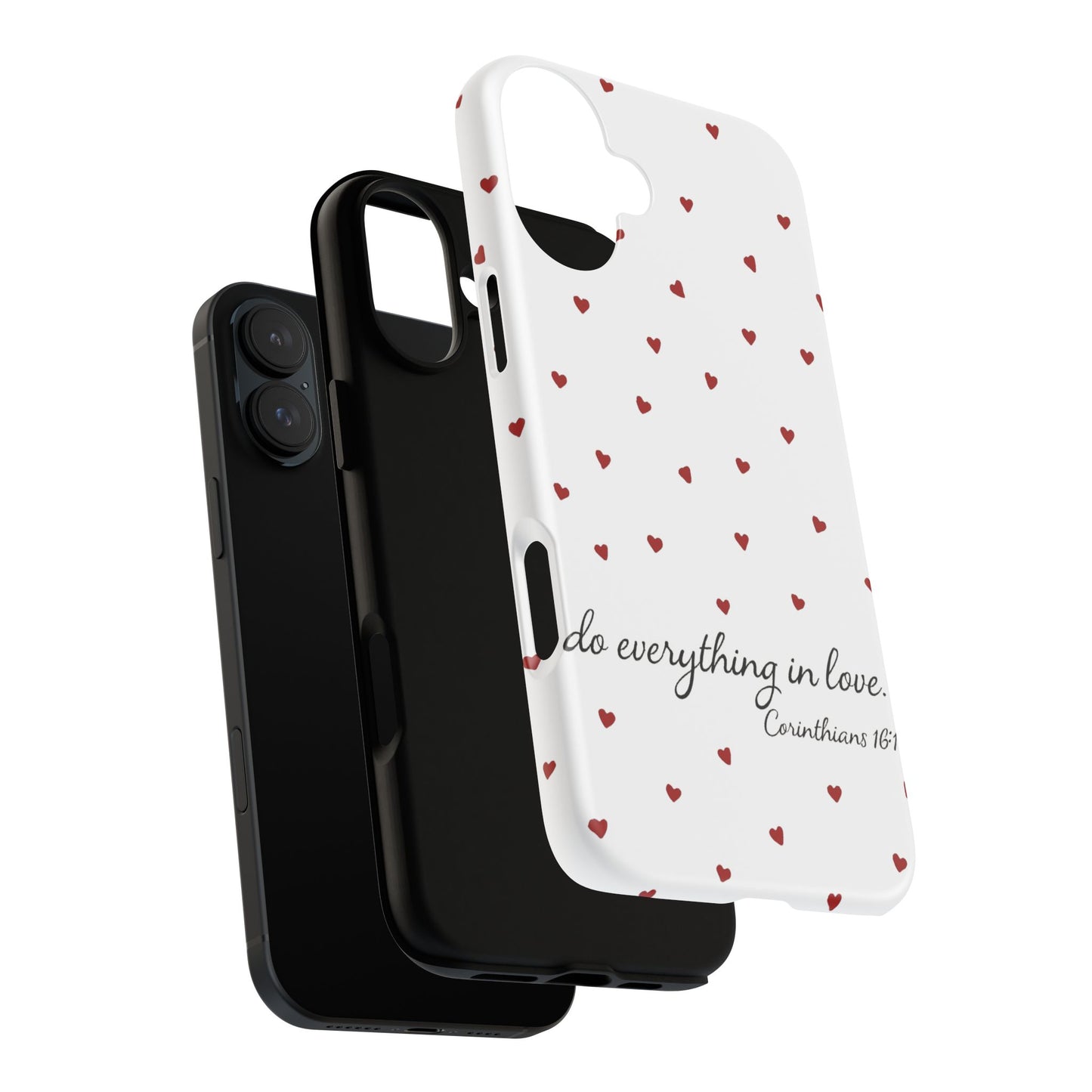 Phone Case with Heart Design, Inspirational Gift, Valentine's Day, Faith-Based Accessories, Everyday Use