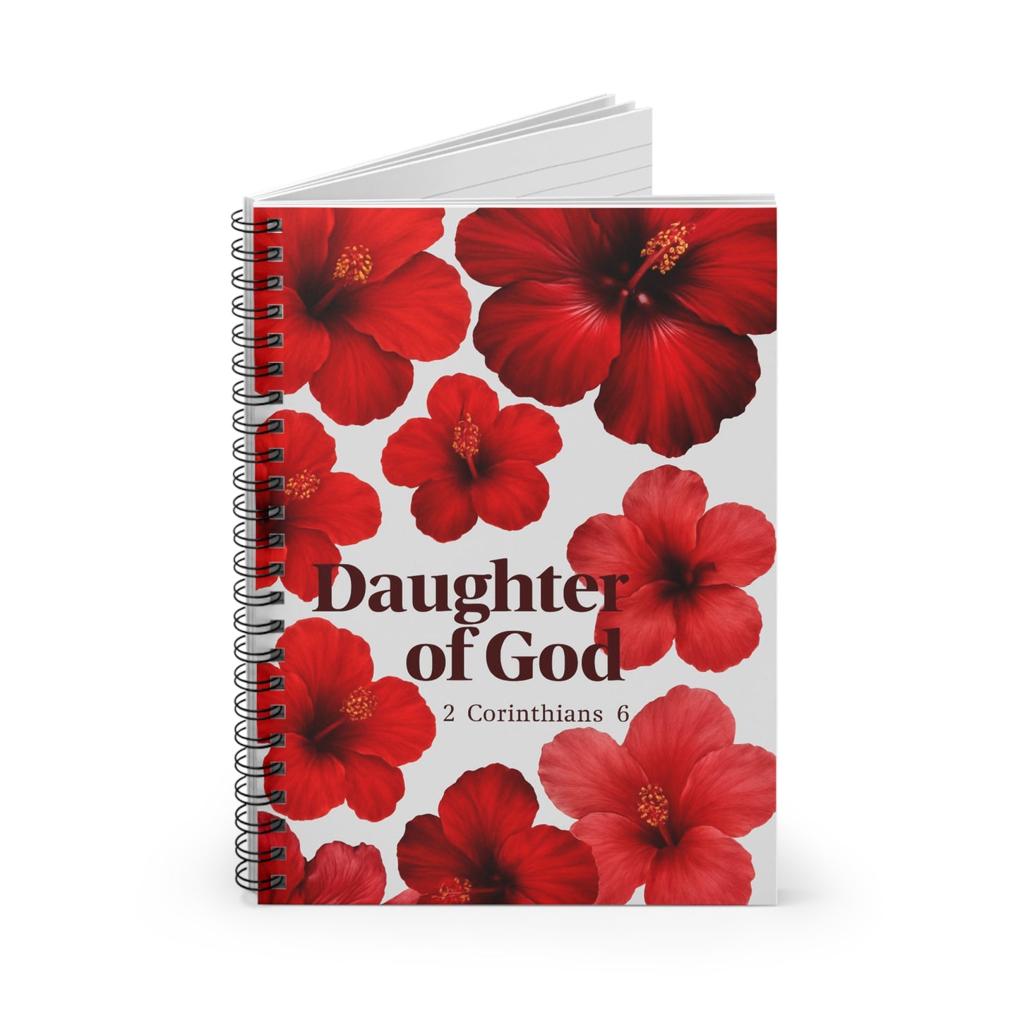 Floral Inspirational Spiral Notebook - Perfect for Note-Taking, Journaling, Gifts, and Bible Study, Daughter of God Verse