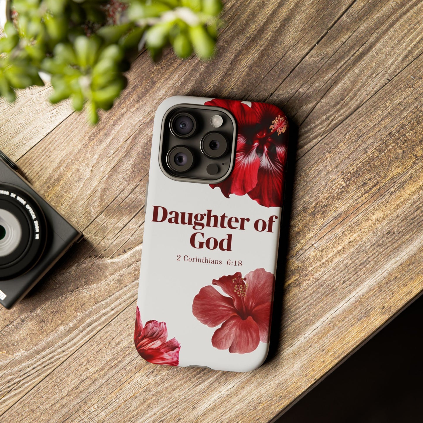 Floral Phone Case for Christian Women | Daughter of God Design | Bible Verse | Gift for Friend, Encouragement, Faith, Inspirational
